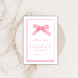 Tarjeta De Agradecimiento Baby Shower Chica de barrido rosado