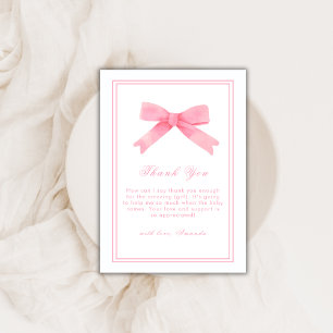 Tarjeta De Agradecimiento Baby Shower Chica de barrido rosado