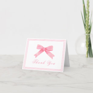 Tarjeta De Agradecimiento Baby Shower Chica de barrido simple rosado