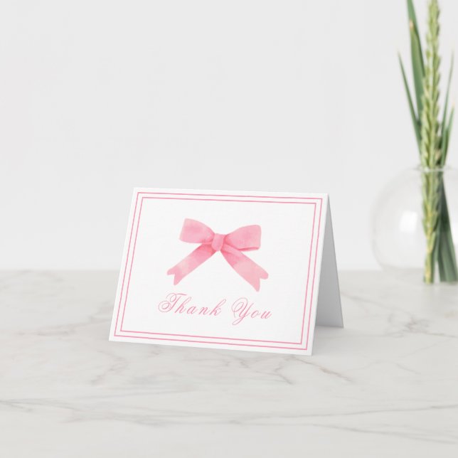 Tarjeta De Agradecimiento Baby Shower Chica de barrido simple rosado (Anverso)