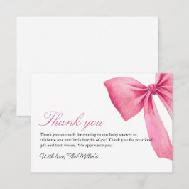 Tarjeta De Agradecimiento Baby Shower Chica de plegado rosado