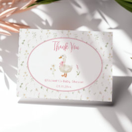Tarjeta De Agradecimiento Baby Shower, Chica de Silly Goose Wildflower