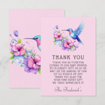 Baby Shower, Chica del Colibrí Rosa