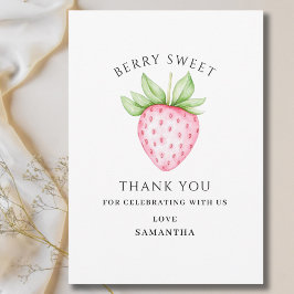 Tarjeta De Agradecimiento Baby Shower Chica rosa dulce Berry