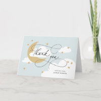 Baby Shower con guión azul Moon and Stars