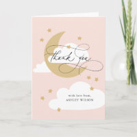 Baby Shower con guión de oro rosa para lunas y est