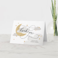 Baby Shower con guión gris en la Luna y las estrel
