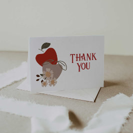 Tarjeta De Agradecimiento Baby Shower con temas de Apple o cumpleaños