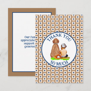 Tarjeta De Agradecimiento Baby Shower con temas de béisbol