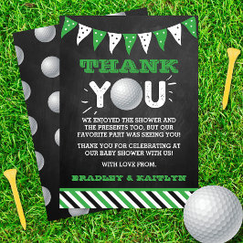 Tarjeta De Agradecimiento Baby Shower con temas de golf