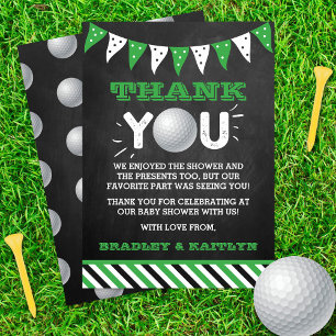 Tarjeta De Agradecimiento Baby Shower con temas de golf