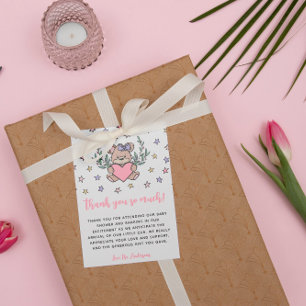 Tarjeta De Agradecimiento Baby Shower con temas de oso rosado gracias