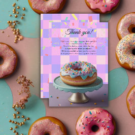 Tarjeta De Agradecimiento Baby Shower controlado por salpicaduras de donut m