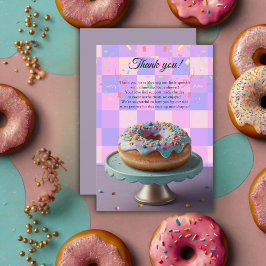 Tarjeta De Agradecimiento Baby Shower controlado por salpicaduras de donut m