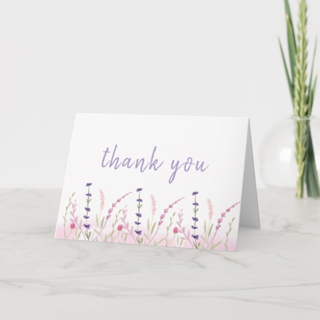 Tarjeta De Agradecimiento Baby Shower Cute Little Wildflower Garden (Anverso)