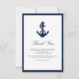 Tarjeta De Agradecimiento Baby Shower de Anchor Script Boy