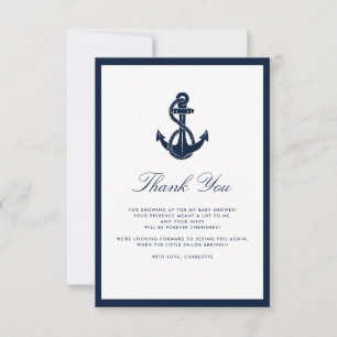 Tarjeta De Agradecimiento Baby Shower de Anchor Script Boy