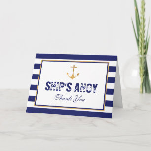 Tarjeta De Agradecimiento Baby Shower de Ancla Náutica Gracias