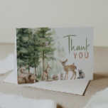 Tarjeta De Agradecimiento Baby Shower de animales de bosque forestal doblado<br><div class="desc">Presentamos nuestra carta de agradecimiento plegada de animales de bosque para bebé, perfecta para una celebración tierna y caprichosa! Con un tema de la historia del bosque acuático con adorables criaturas como zorro, oso marrón, conejito y ciervo, es ideal para una ducha de género neutro. Este diseño de inspiración bohemia...</div>