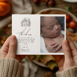 Tarjeta De Agradecimiento Baby Shower de animales de la selva antigua