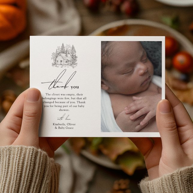 Tarjeta De Agradecimiento Baby Shower de animales de la selva antigua (Subido por el creador)