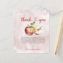 Tarjeta de agradecimiento Baby Shower de Apple Pre