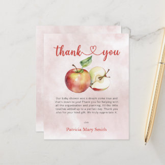 Tarjeta de agradecimiento Baby Shower de Apple Pre
