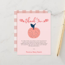 Tarjeta de agradecimiento Baby Shower de Apple Pre