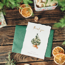 Tarjeta De Agradecimiento Baby Shower de árbol de navidad de invierno