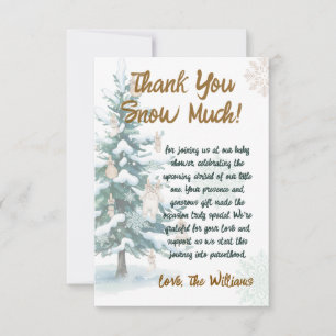 Tarjeta De Agradecimiento Baby Shower de árbol invernal nevado