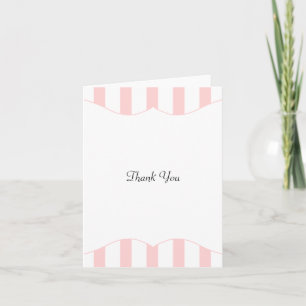 Tarjeta De Agradecimiento Baby Shower de banda rosa y blanca gracias