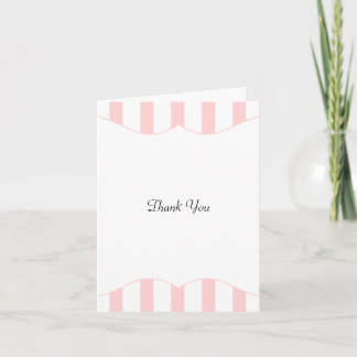 Tarjeta De Agradecimiento Baby Shower de banda rosa y blanca gracias