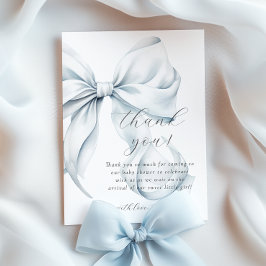 Tarjeta De Agradecimiento Baby Shower de Blue Bow