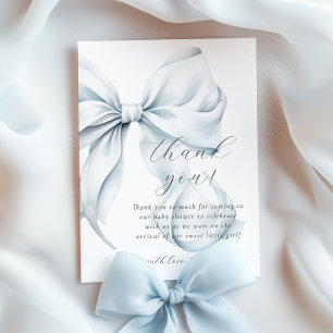 Tarjeta De Agradecimiento Baby Shower de Blue Bow