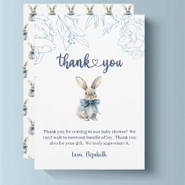 Tarjeta De Agradecimiento Baby Shower de Blue Bunny