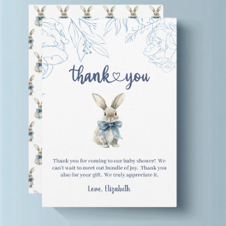 Tarjeta De Agradecimiento Baby Shower de Blue Bunny