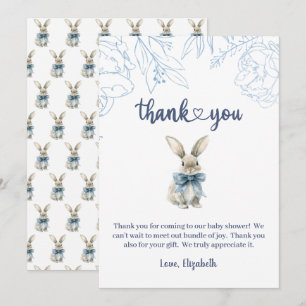 Tarjeta De Agradecimiento Baby Shower de Blue Bunny