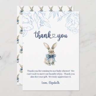 Tarjeta De Agradecimiento Baby Shower de Blue Bunny