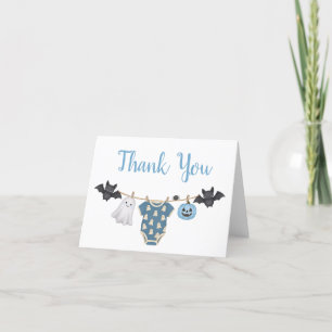 Tarjeta De Agradecimiento Baby Shower de Blue Little Boo Clothesline