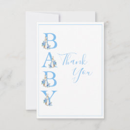 Tarjeta De Agradecimiento Baby Shower de Blue Peter Rabbit