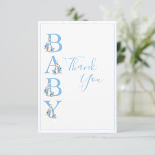 Tarjeta De Agradecimiento Baby Shower de Blue Peter Rabbit
