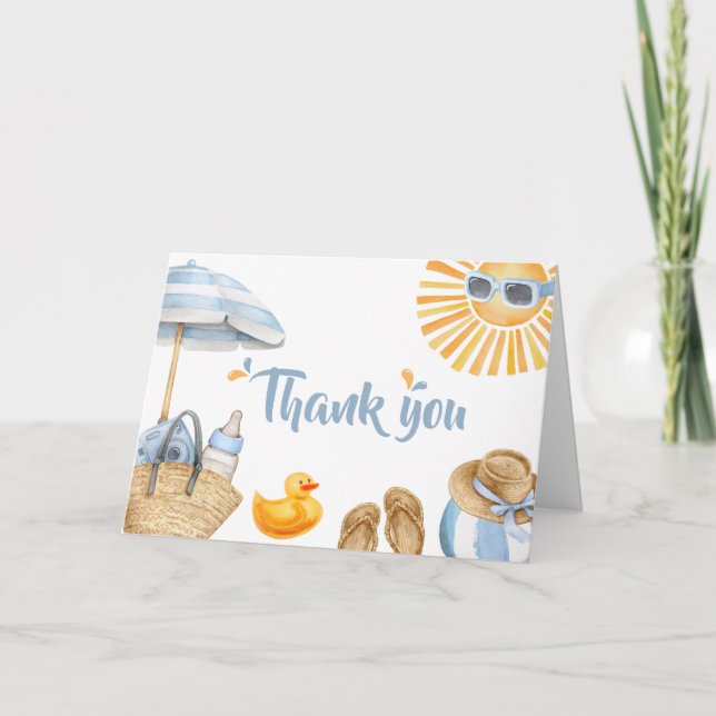 Tarjeta De Agradecimiento Baby Shower de Blue Splish (Anverso)