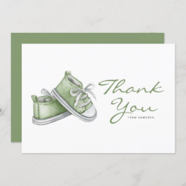 Tarjeta De Agradecimiento Baby Shower de Booties Green Water