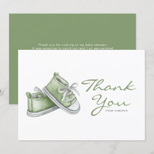 Tarjeta De Agradecimiento Baby Shower de Booties Green Water