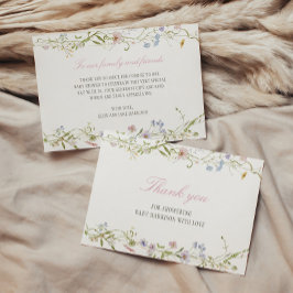 Tarjeta De Agradecimiento Baby Shower de borde floral de primavera