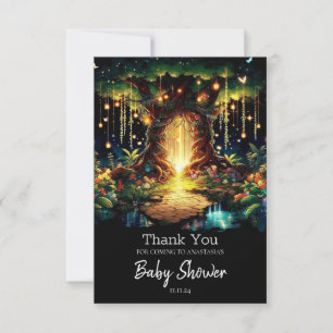 Tarjeta De Agradecimiento Baby Shower de bosque con encanto majestuoso