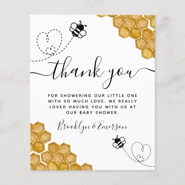 Tarjeta de agradecimiento Baby Shower de Budget Be (Anverso)