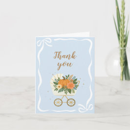 Tarjeta De Agradecimiento Baby Shower de calabaza azul