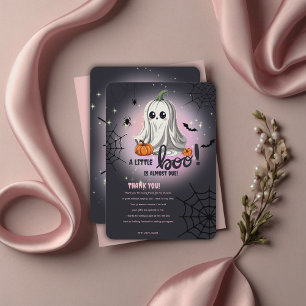 Tarjeta De Agradecimiento Baby Shower de calabaza de Halloween