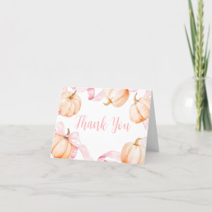 Tarjeta De Agradecimiento Baby Shower de calabaza rosada